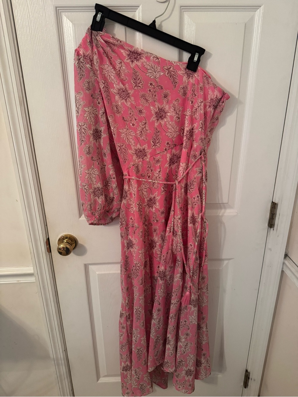 Taylor Pink Floral One-Shoulder Maxi Dress